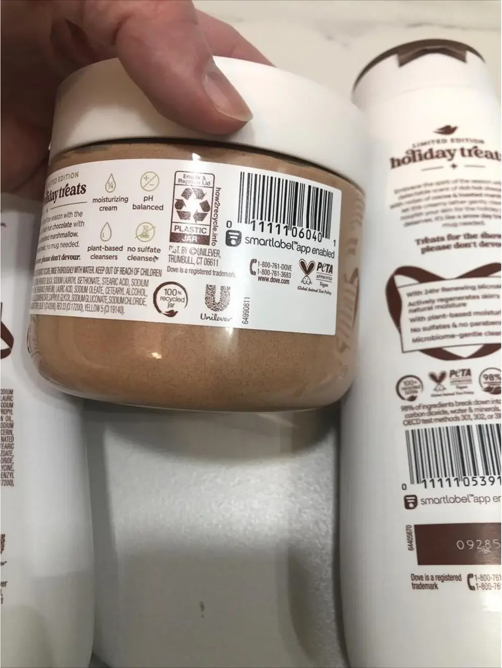 Dove Limited Edition Holiday Treat‎ 2 Body Wash Hot Cocoa Swirl 20oz 15oz Scrub